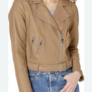 Levi's Camel Leather Moto Jacket